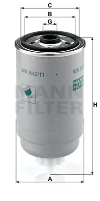 Polttoainesuodatin MANN-FILTER WK 842/11