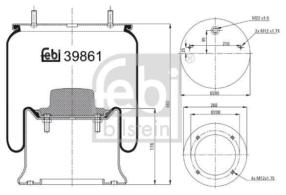 Metallipalje, ilmajousitus FEBI BILSTEIN 39861