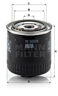 Öljynsuodatin MANN-FILTER W 920/8