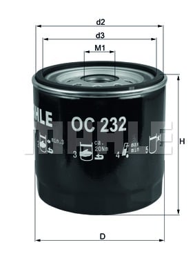 Öljynsuodatin MAHLE ORIGINAL OC 232