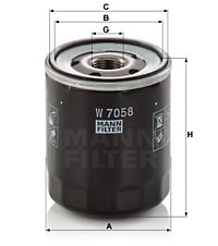Öljynsuodatin MANN-FILTER W 7058
