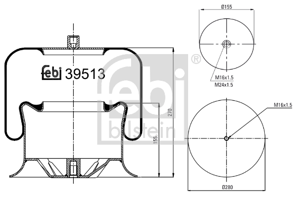 Metallipalje, ilmajousitus FEBI BILSTEIN 39513