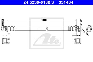 Jarruletku, Sisempi, Taka-akseli, vasen, RENAULT KANGOO / GRAND KANGOO, KANGOO BE BOP, KANGOO Express, 46 21 030 97R